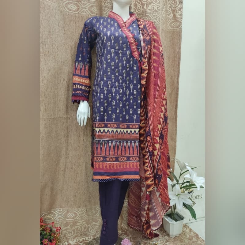 Sadabahar Printed Khaddar 3 piece P005